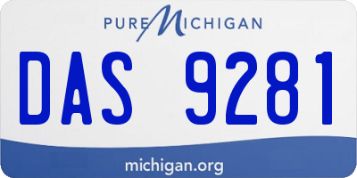 MI license plate DAS9281