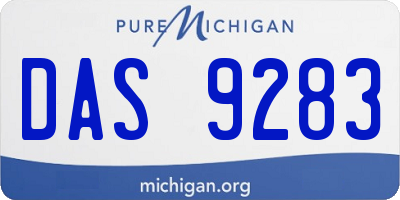 MI license plate DAS9283