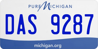 MI license plate DAS9287