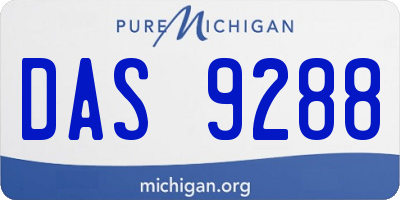 MI license plate DAS9288
