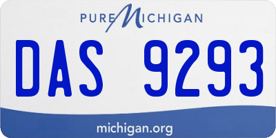 MI license plate DAS9293
