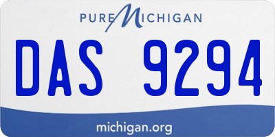 MI license plate DAS9294