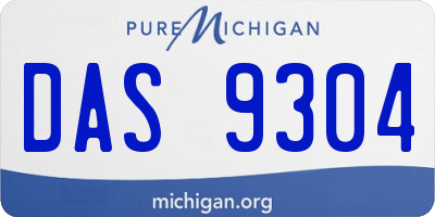 MI license plate DAS9304