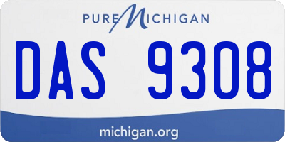 MI license plate DAS9308