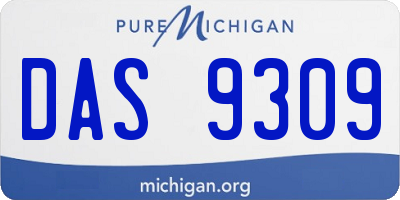 MI license plate DAS9309