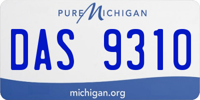 MI license plate DAS9310