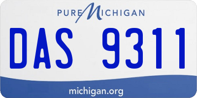 MI license plate DAS9311