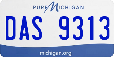 MI license plate DAS9313