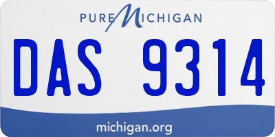 MI license plate DAS9314