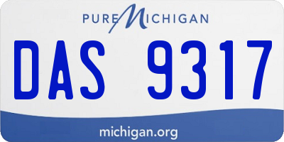 MI license plate DAS9317