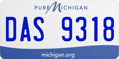 MI license plate DAS9318