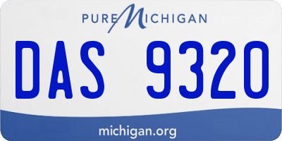 MI license plate DAS9320