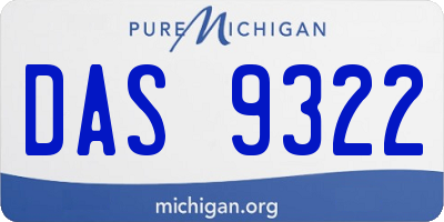 MI license plate DAS9322