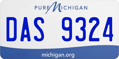 MI license plate DAS9324