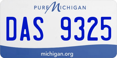 MI license plate DAS9325