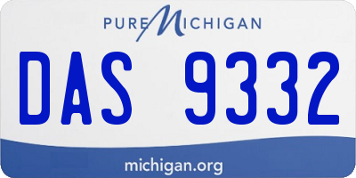 MI license plate DAS9332