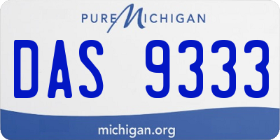 MI license plate DAS9333