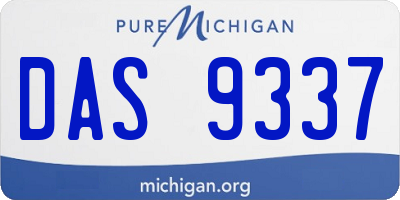 MI license plate DAS9337