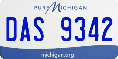 MI license plate DAS9342
