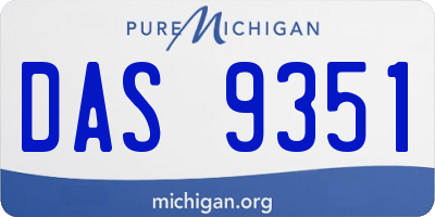 MI license plate DAS9351