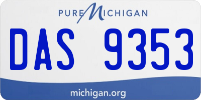 MI license plate DAS9353