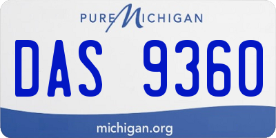MI license plate DAS9360