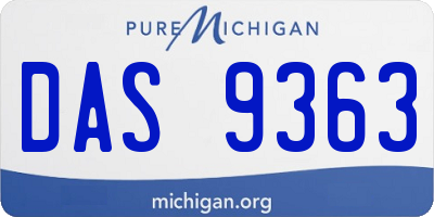 MI license plate DAS9363