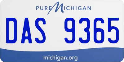 MI license plate DAS9365