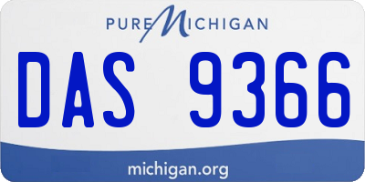 MI license plate DAS9366