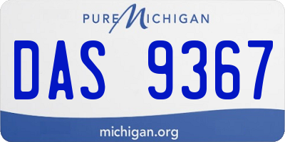 MI license plate DAS9367