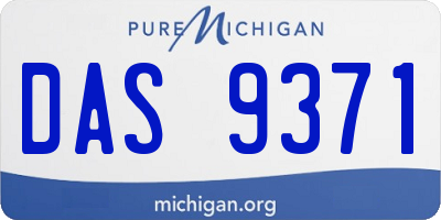 MI license plate DAS9371