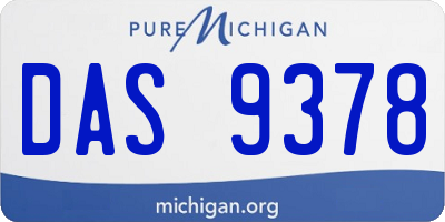 MI license plate DAS9378