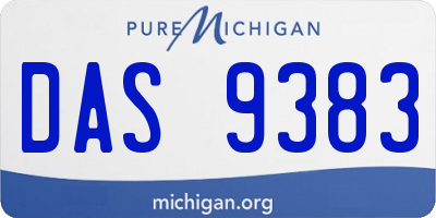 MI license plate DAS9383