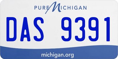 MI license plate DAS9391