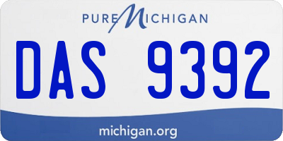 MI license plate DAS9392