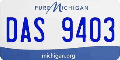 MI license plate DAS9403