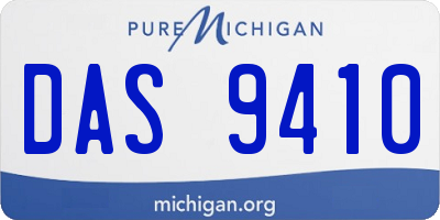 MI license plate DAS9410