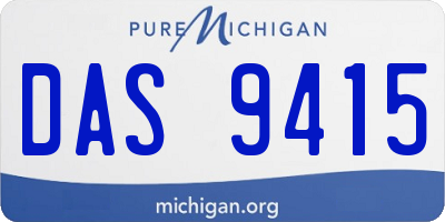 MI license plate DAS9415