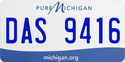 MI license plate DAS9416