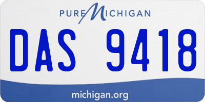 MI license plate DAS9418