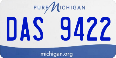 MI license plate DAS9422