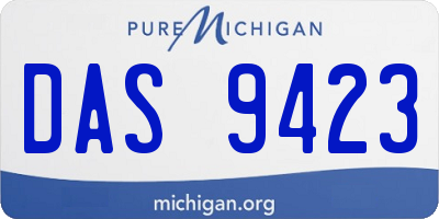 MI license plate DAS9423