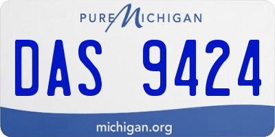 MI license plate DAS9424