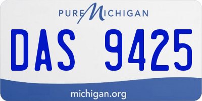 MI license plate DAS9425