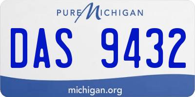 MI license plate DAS9432