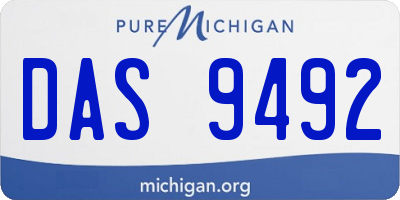MI license plate DAS9492
