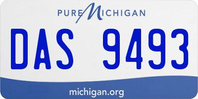 MI license plate DAS9493