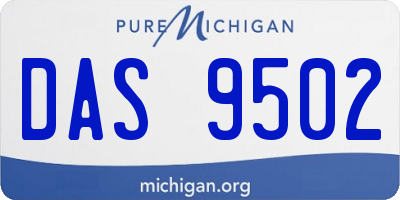 MI license plate DAS9502