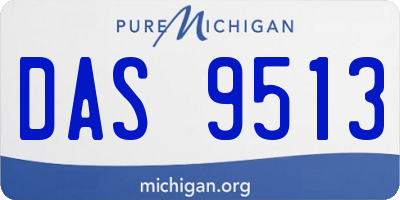 MI license plate DAS9513