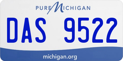 MI license plate DAS9522
